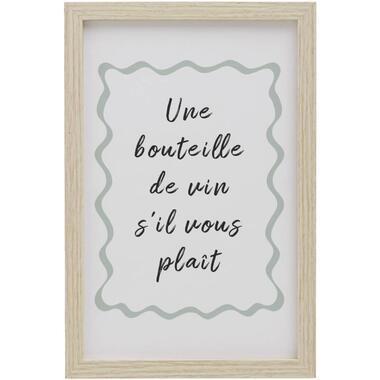 Poster Bouteille - MDF/glas - 30x20 cm - Leen Bakker