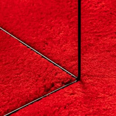 Vloerkleed HUARTE laagpolig zacht wasbaar 200x200 cm rood - thumbnail