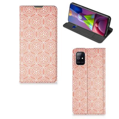 Samsung Galaxy M51 | Hoesje met Magneet | Pattern Orange