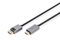 Digitus DB-340202-018-S HDMI-kabel DisplayPort / HDMI Aansluitkabel DisplayPort-stekker, HDMI-A-stekker 1.8 m Zwart 4K UHD, Afgeschermd (drievoudig), Flexibel, - thumbnail