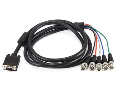 Monoprice VGA HD-15 naar 5 BNC RGB-videokabel voor HDTV-monitorkabel - 6FT (zwart)