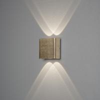 Konstsmide Chieri 2x2 7891-800 Buitenlamp (wand), Wandlamp Energielabel: F (A - G) 4 W Messing (geborsteld) - thumbnail