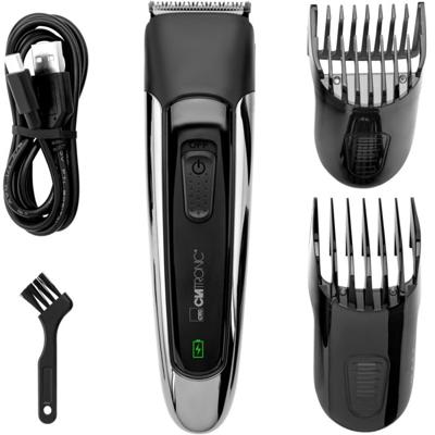 Clatronic HSM/R 3827 chrom-schwarz USB-C Baardtrimmer Zwart/zilver