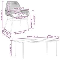 7-delige Tuinset met kussens poly rattan glas grijs - thumbnail