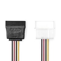 Interne Voedingskabel | Molex Male | SATA 15-Pins Female | Verguld | 0.15 m | Rond | PVC | Multicolour - thumbnail