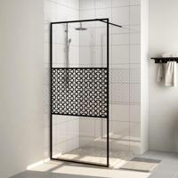 VidaXL Inloopdouchewand 100x195 cm esg-glas transparant en zwart - thumbnail
