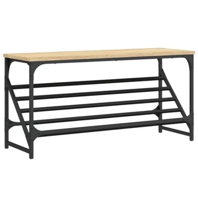 Schoenenrek 90x30x45 cm bewerkt hout sonoma eikenkleurig Schoenenrek 90x30x45 cm bewerkt hout sonoma eikenkleurig