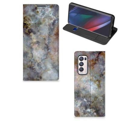 OPPO Find X3 Neo | Standcase | Marmer Grijs