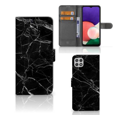 Samsung Galaxy A22 5G | Bookcase | Marmer Zwart - Origineel Cadeau Vader