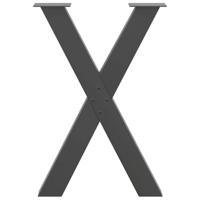 Eettafelpoten 2 st X-vormig 50x(72-73) cm staal antraciet - thumbnail