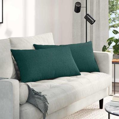 VidaXL Sofa kussens 2 pcs donkergroen 80 x 40 cm stof