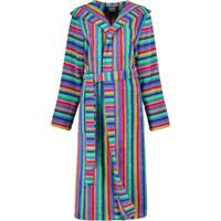 Cawö Cawo Dames Badjas met capuchon 7076 84 multicolor Maat 32/34 - thumbnail