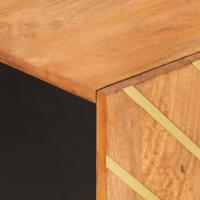 Dressoir 90x33,5x75 cm massief mangohout bruin en zwart - thumbnail