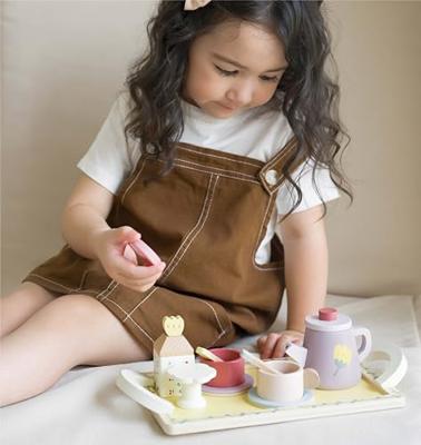 Classic World world houten theeset grace met dienblad, 14dlg.