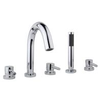 Amon Round 5-Gats Badrandcombinatie Chroom Aqua Splash - thumbnail