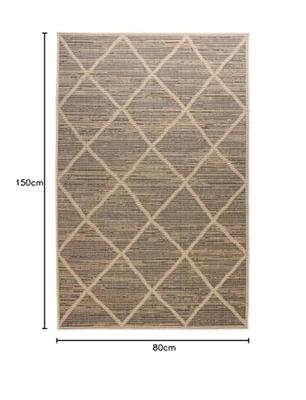 Boho&me Jute buitenkleed ruiten Sunny - naturel - 80x150 cm