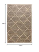 Boho&me Jute buitenkleed ruiten Sunny - naturel - 80x150 cm - thumbnail