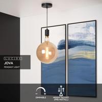 Lucide JOVA - Hanglamp - Ø 10 cm - 1xE27 - Zwart - thumbnail