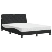 Bed met matras fluweel zwart 140x190 cm - thumbnail