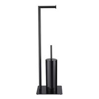 Toiletbutler Sealskin Tube met Toiletrolhouder en Toiletborstel met Houder Vrijstaand Zwart - thumbnail