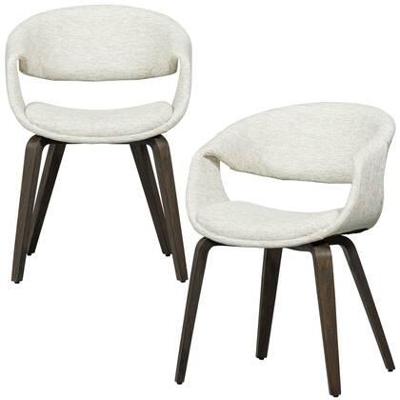 WOOOD Yossi Eetkamerstoelen Houten Bruine Poot - Naturel - Set van 2