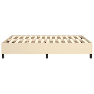 Bedframe zonder matras stof crèmekleurig 140x190 cm