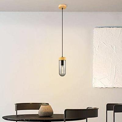 Light depot - hanglamp Capri klein - hout/glas - Outlet - thumbnail