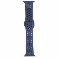 Siliconen sportband met gesp - Donkerblauw + Zwart - Geschikt voor Apple Watch 44mm / 45mm / 46mm / 49mm