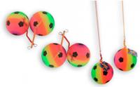 Premium Voetbal Trainer Regenboogbal Met Koord - 22cm - thumbnail