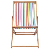 Strandstoel inklapbaar stof en houten frame meerkleurig - thumbnail