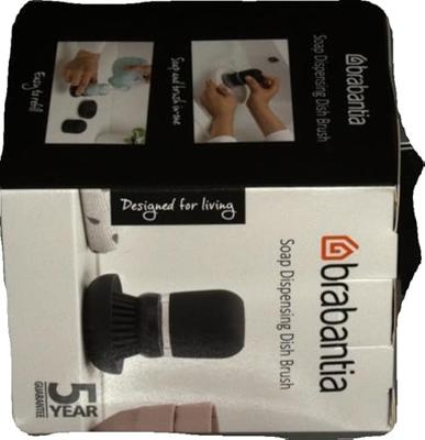 Brabantia afwasborstel met zeepreservoir dark grey