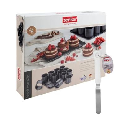 ZENKER Mini Cake Bakplaat en Glazuurspatel - Zwart Metallic