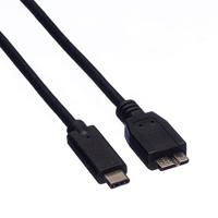 ROLINE USB 3.2 Gen 1 kabel, C-Micro B, ST/ST, zwart, 1 m - thumbnail