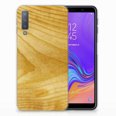 Samsung Galaxy A7 (2018) | Bumper Hoesje | Licht Hout