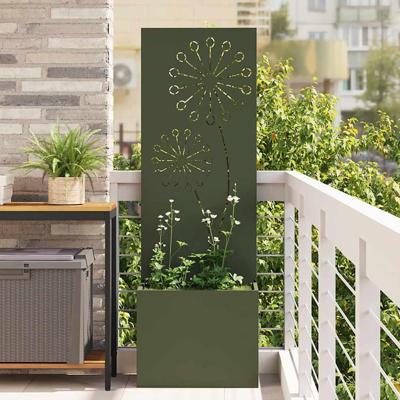 VidaXL Tuin privacy screen olijfgroen 50 x 140 cm koudgewalst staal VidaXL Tuin privacy screen olijfgroen 50 x 140 cm koudgewalst staal