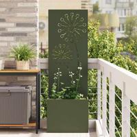 VidaXL Tuin privacy screen olijfgroen 50 x 140 cm koudgewalst staal - thumbnail