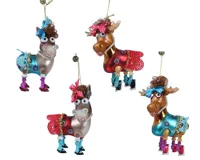 Kersthanger glas dier 5.3x8.8x13cm 1 stuk - thumbnail