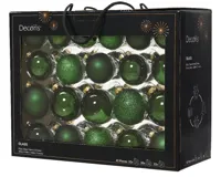 Kerstballen Glas Mix Groen 42st - thumbnail