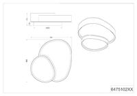 Trio Organische plafonniereRise 43,5cm zwart met goud - 647510280 - thumbnail