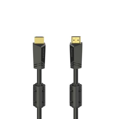 Hama High speed HDMI-kabel, connector - connector, 4K, ethernet, verguld 10,0 m HDMI kabel Zwart