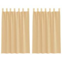 Gordijnen voile met roedezakken 2 st zand - thumbnail