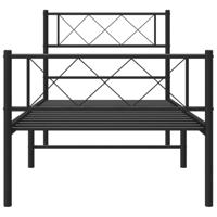 Bedframe met hoofd- en voeteneinde metaal zwart 107x203 cm - thumbnail