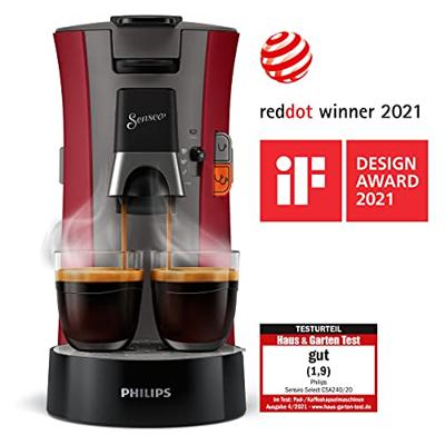 Philips CSA240/90 SENSEO Select Koffiepadmachine Grijs/Rood