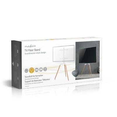 Nedis TVSM7060WT Tv Vloerstandaard 50 - 65 " 35 Kg Scandinavian Design Draaibaar Anti-omval-riem Snap-lock Aluminium / Staal Wit - thumbnail