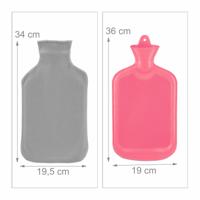 Relaxdays warmwater kruik met hoes roze/grijs 2 l | 6 stuks - thumbnail