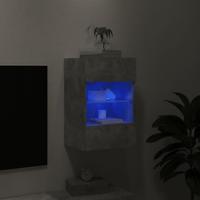 Tv-wandmeubel met LED-verlichting 40x30x60,5 cm betongrijs - thumbnail