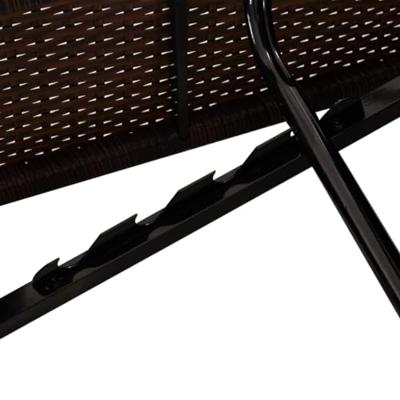Ligbed met kussens converteerbaar poly rattan bruin