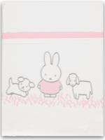 Nijntje laken Grass junior 100 x 150 cm katoen wit/roze - thumbnail