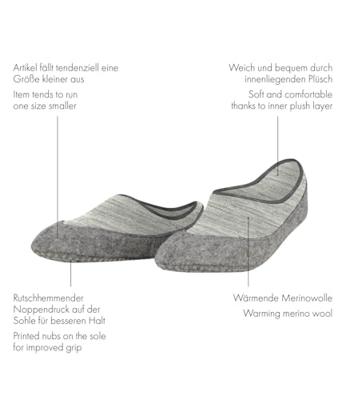 Falke Cosyshoe Dames Slof Light Grey Mel. 41-42