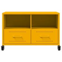 Tv-meubel 68x39x43,5 cm staal mosterdgeel - thumbnail